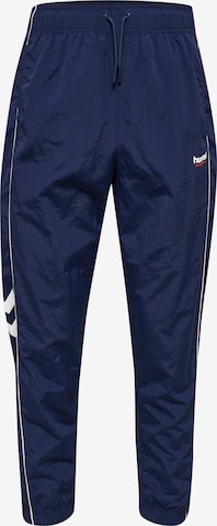 Hummel Tapered Workout Pants in Blue: front