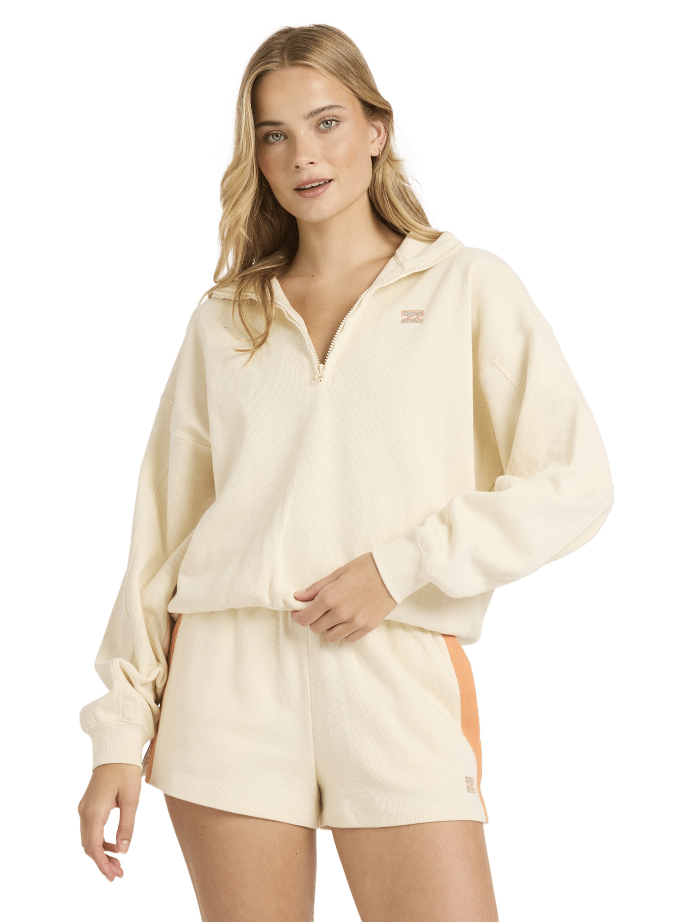 BILLABONG Fleece Jacket 'Classic Feels' in White: front