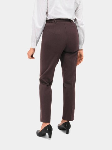 Goldner Regular Pleated Pants in Brown