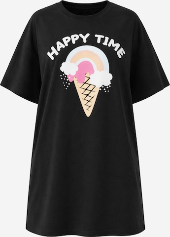 LEAFLETIC Oversized Dress 'Leafletic Women’s Oversize T-Shirt' in Black: front