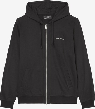 Marc O'Polo Zip-Up Hoodie in Black: front