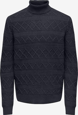 Only & Sons Sweter 'WADE' w kolorze niebieski: przód