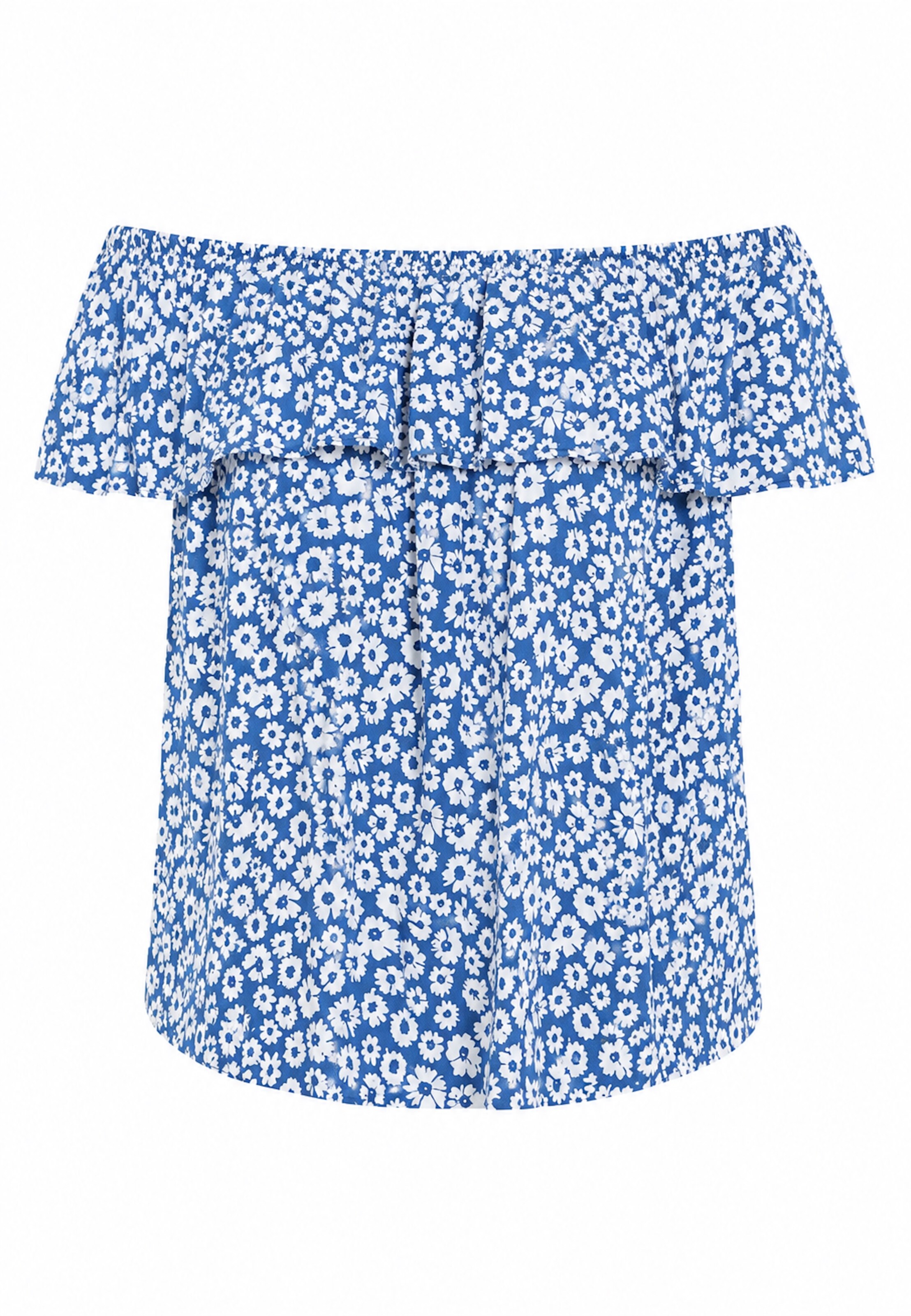 Threadbare Blouse 'THB Coronation Bardot Top' in Blue: front