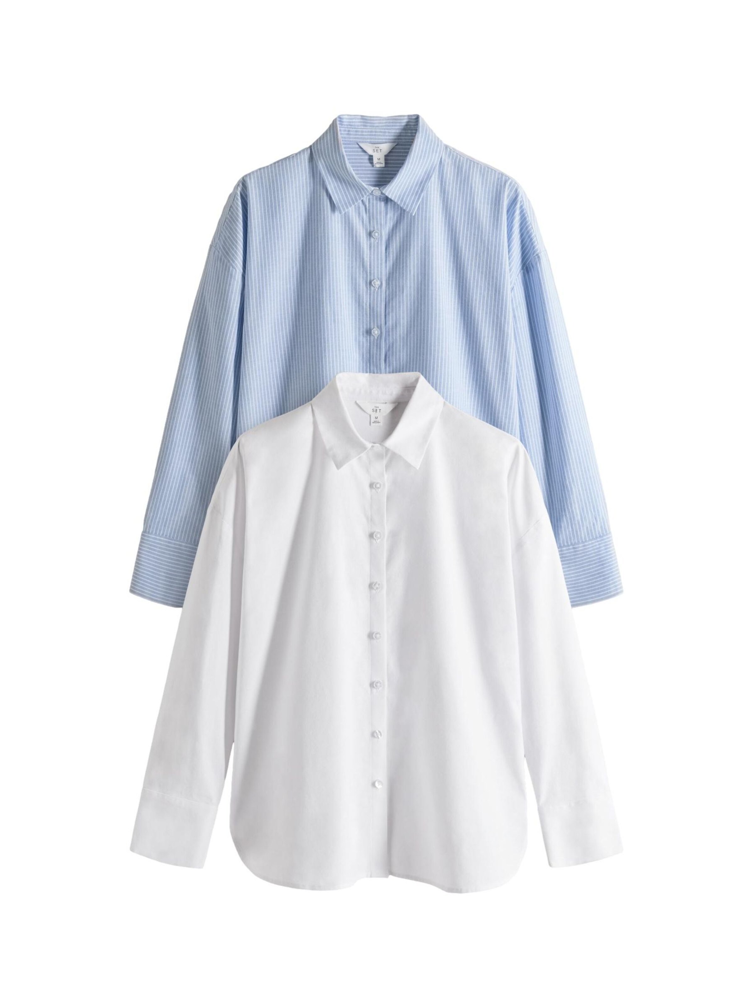 The Set Blusa en azul claro / blanco, Vista del producto