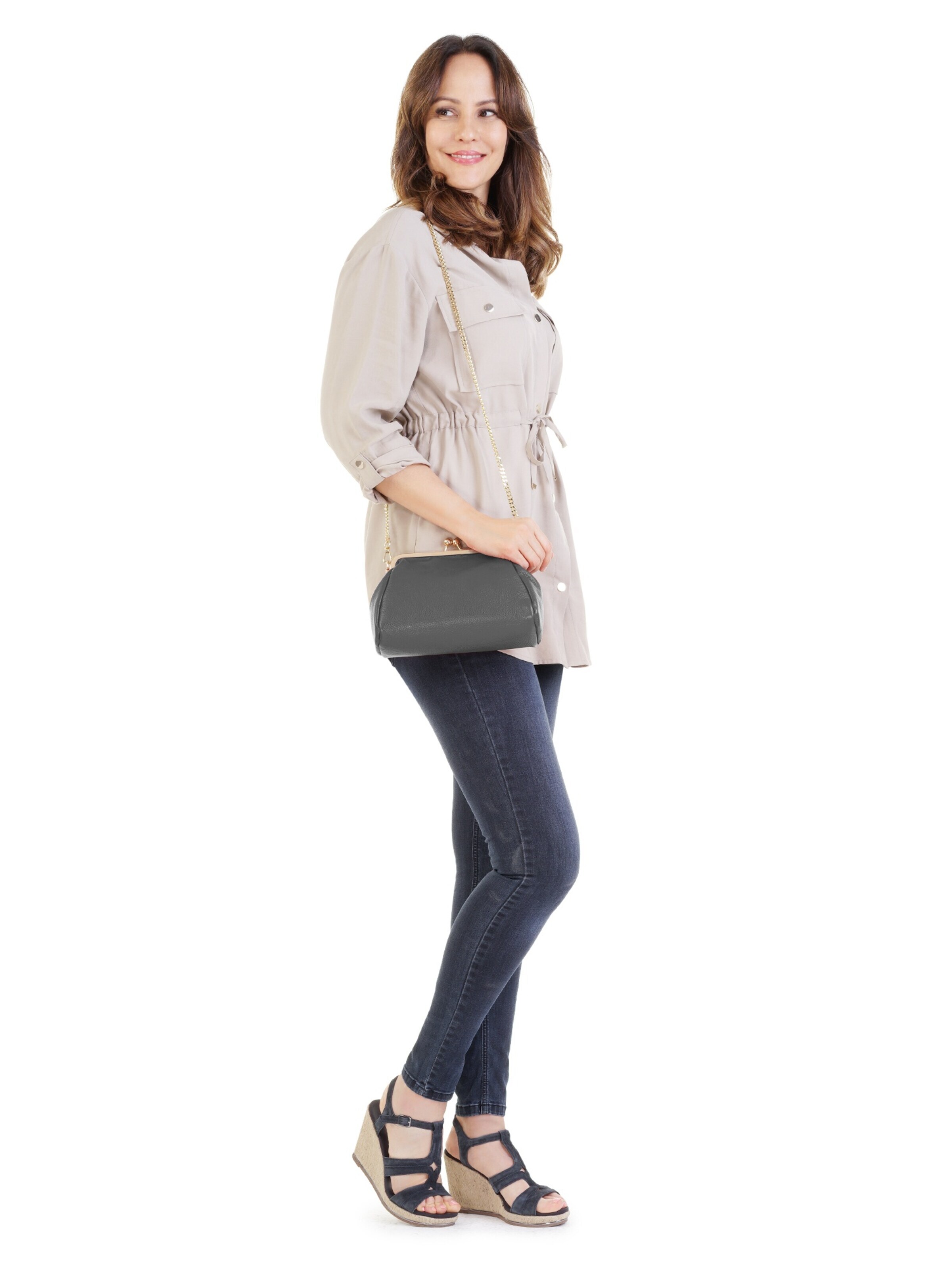 Cluty Clutch‌‌‌‌ in Grau: Vorderseite