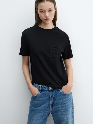 T-shirt 'DAISY2' MANGO en noir : devant