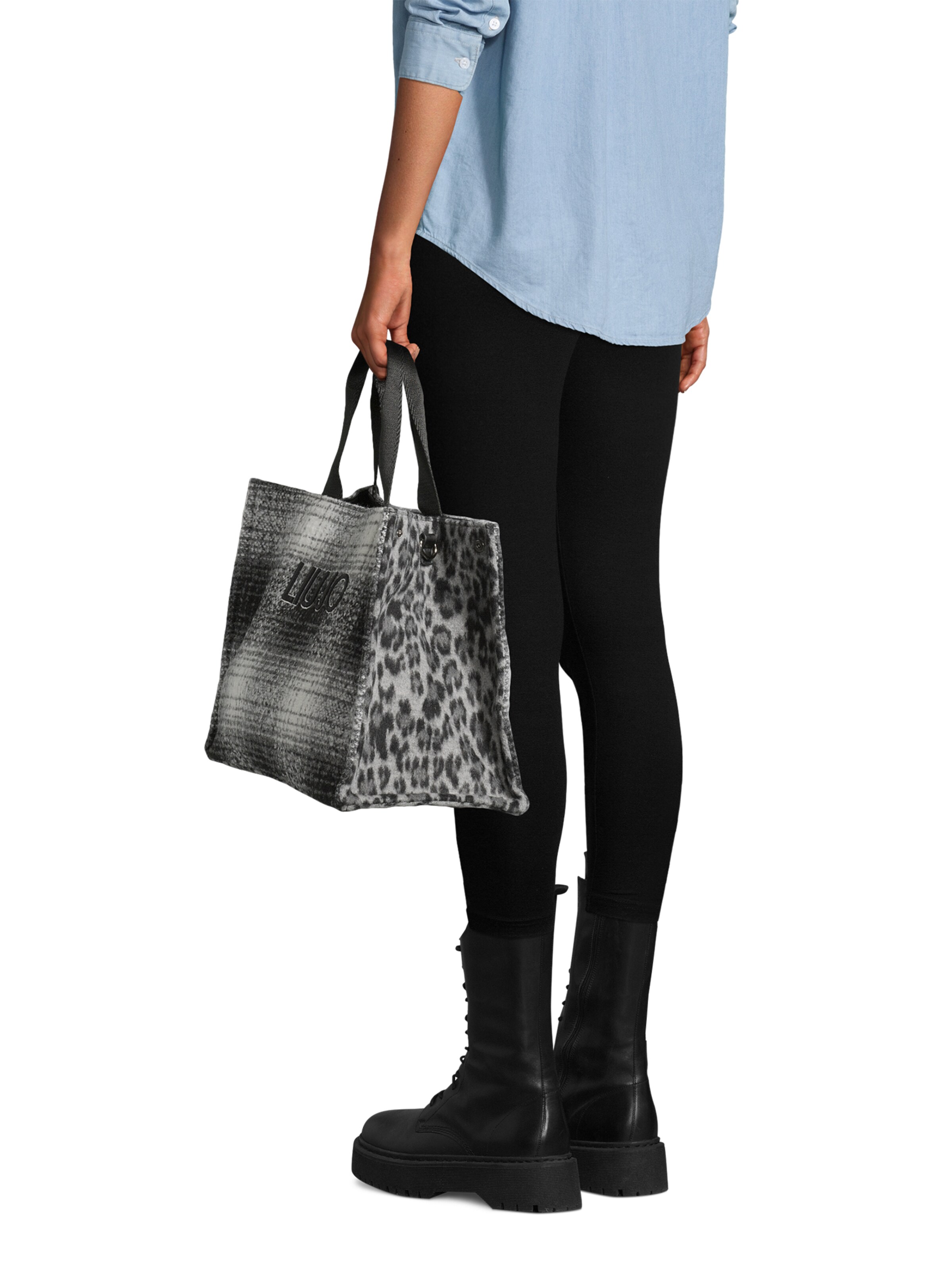 Liu Jo "Чанта тип ""Shopper""" в сиво: отпред