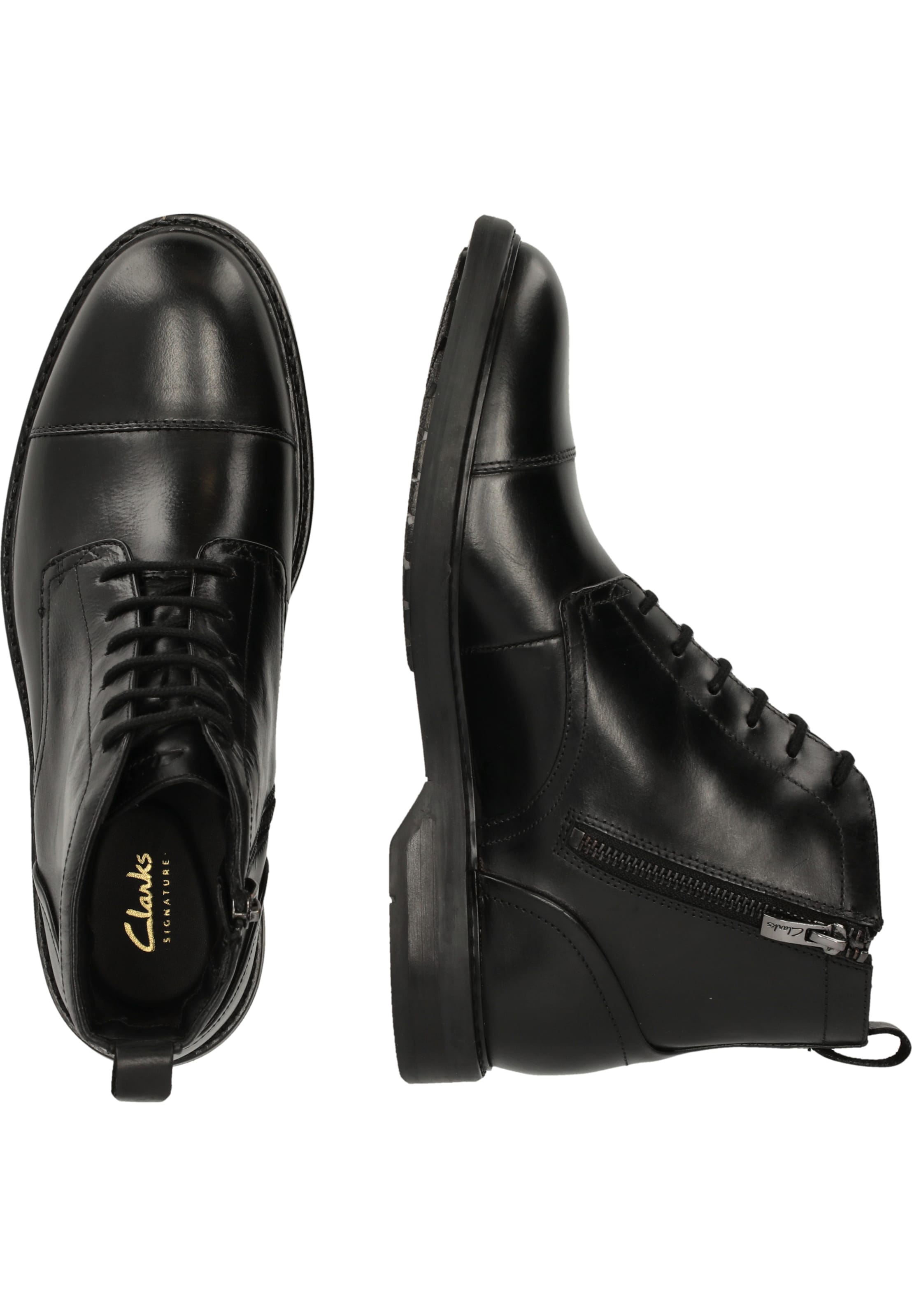 CLARKSČizme na vezanje 'Aldwin Cap' - crna boja