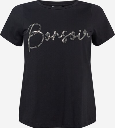 Dorothy Perkins Curve Тениска 'BONSOIR' в черно / сребърно, Преглед на продукта