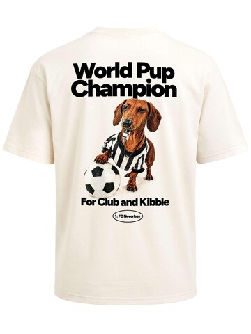 Neverless Shirt 'Soccer Dackel' in Beige