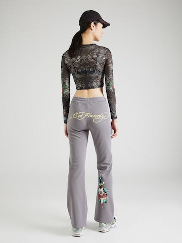 Ed Hardy Flared Pants in Grey