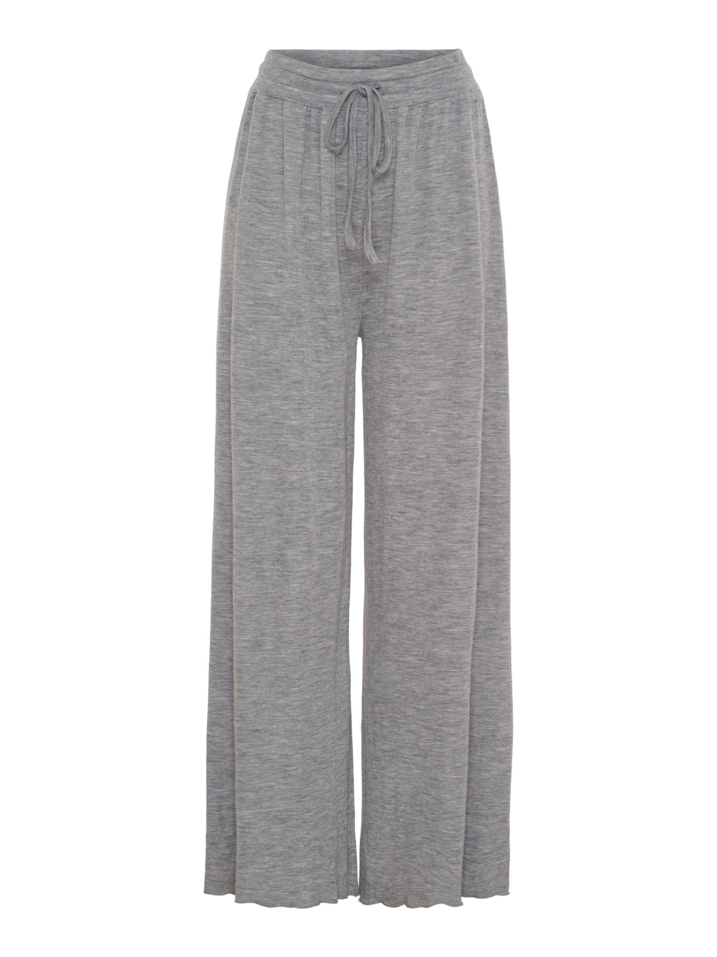 Seamless Basic Wide Leg Bukser 'Barbera Merino' i grå: forside