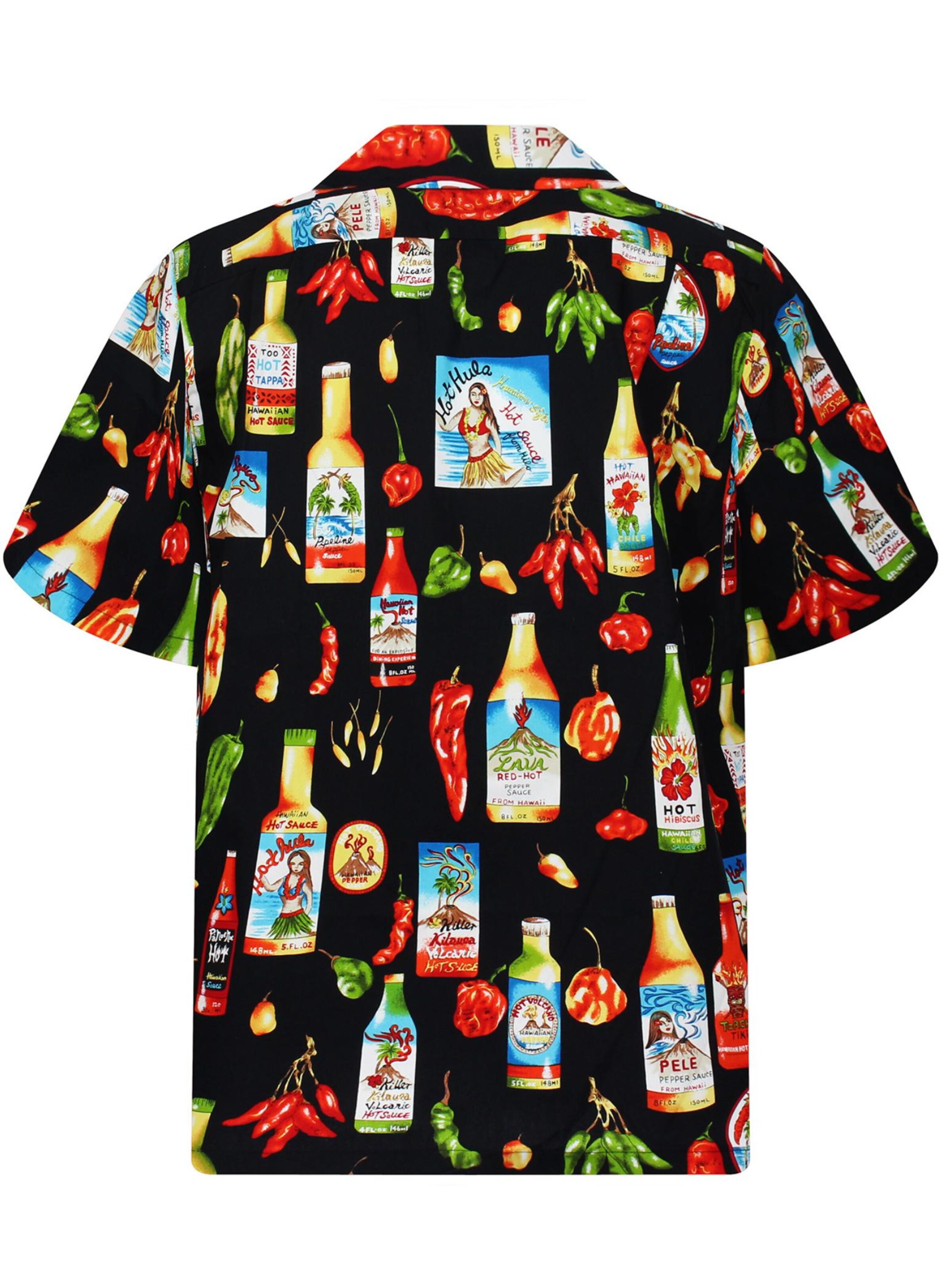 Pacific Legend Regular fit Button Up Shirt 'Hot Chili Bier' in Black