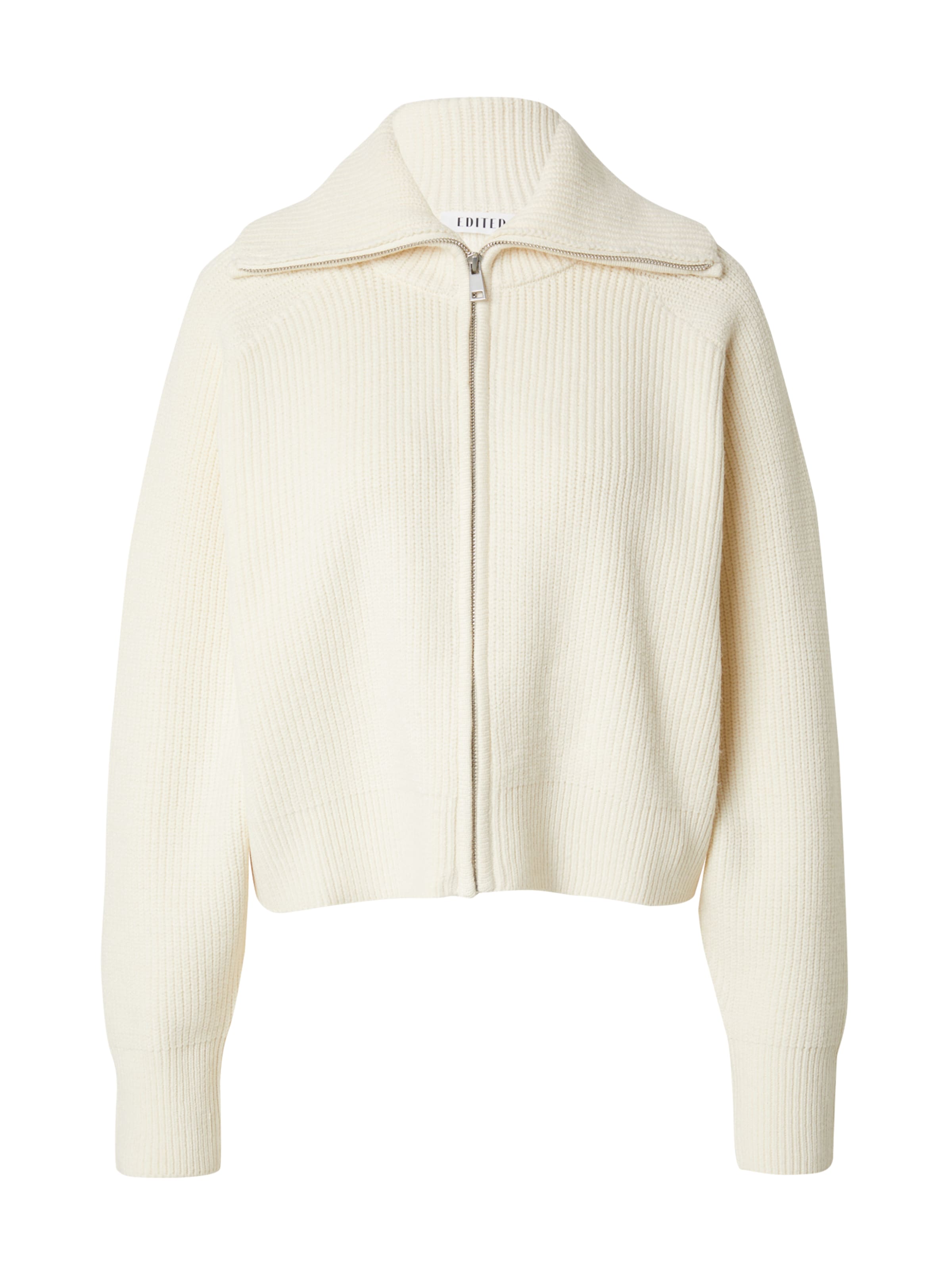 EDITED Πλεκτή ζακέτα 'Lucila' σε λευκό: μπροστά