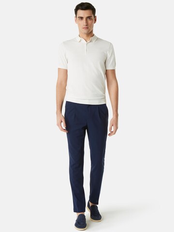 Boggi Milano Slim fit Pleated Pants in Blue