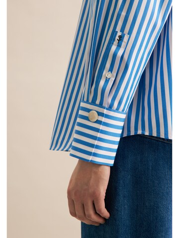 SEIDENSTICKER Blouse 'Schwarze Rose' in Blauw
