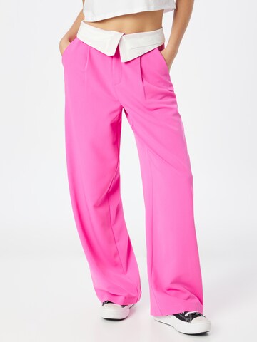 NEON & NYLON Loosefit Kalhoty 'LUELLA' – pink: přední strana