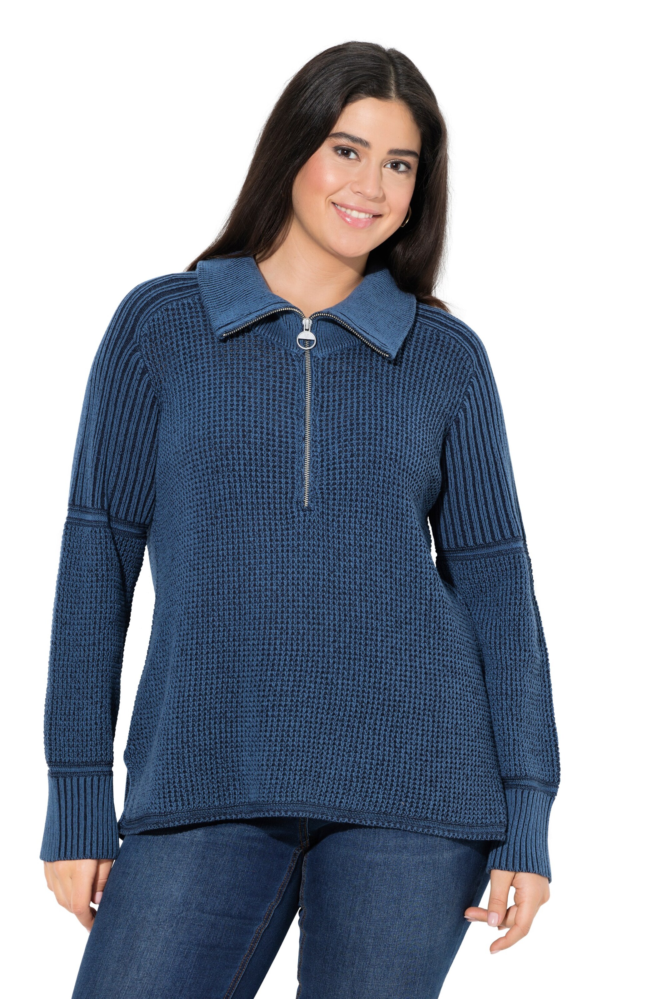 Ulla Popken Trui in Blauw: voorkant