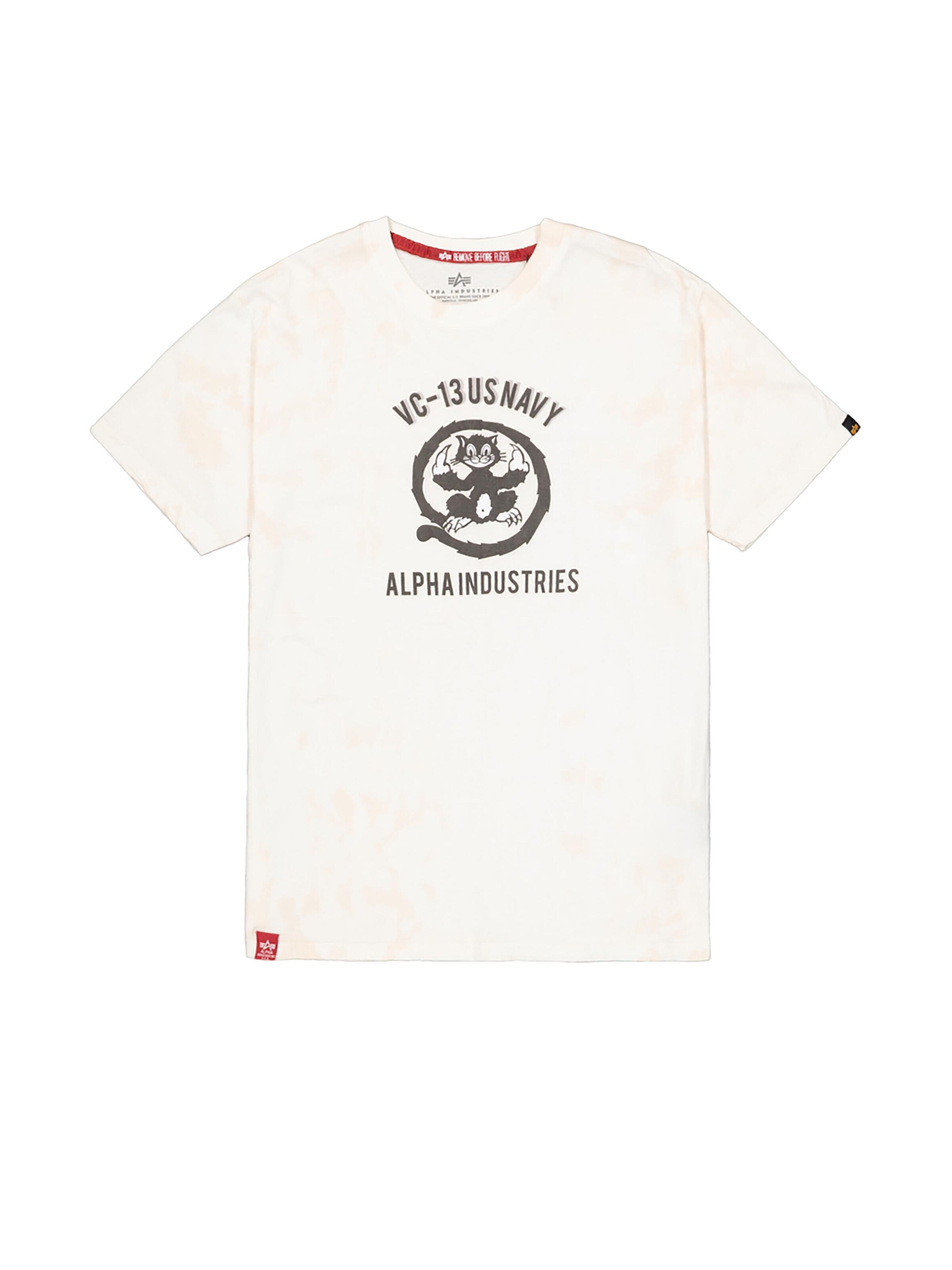 ALPHA INDUSTRIES Shirt 'USN Cat' in White: front