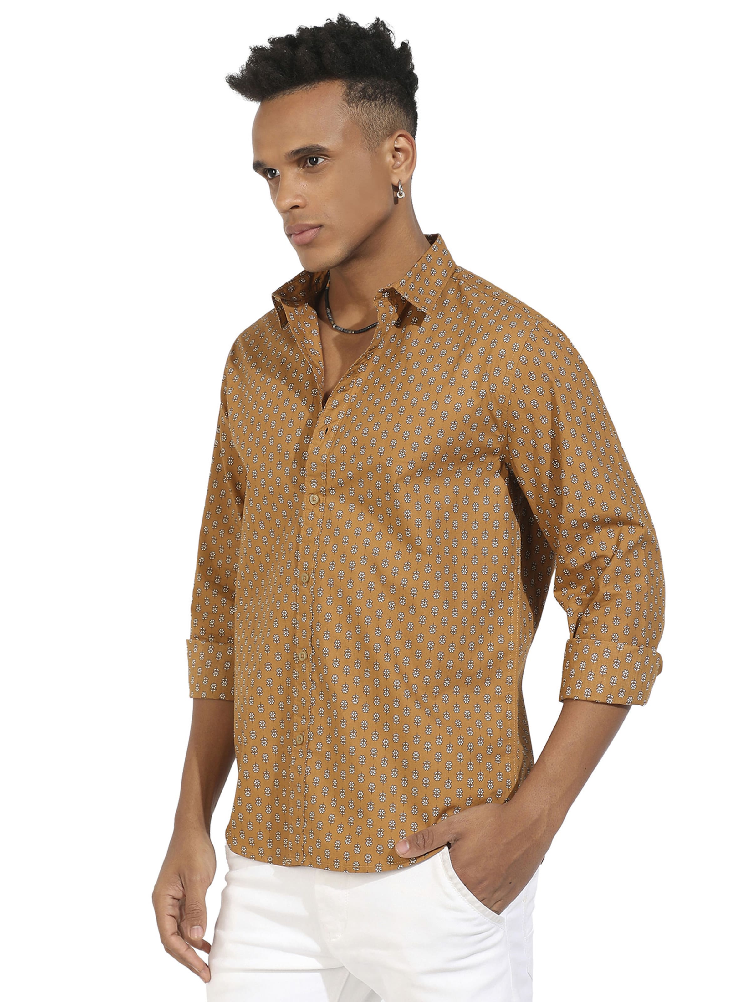 Campus Sutra Comfort Fit Πουκάμισο 'Jose' σε καφέ