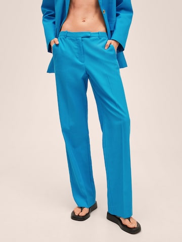 MANGO Regular Pleated Pants 'Adela' in Blue: front