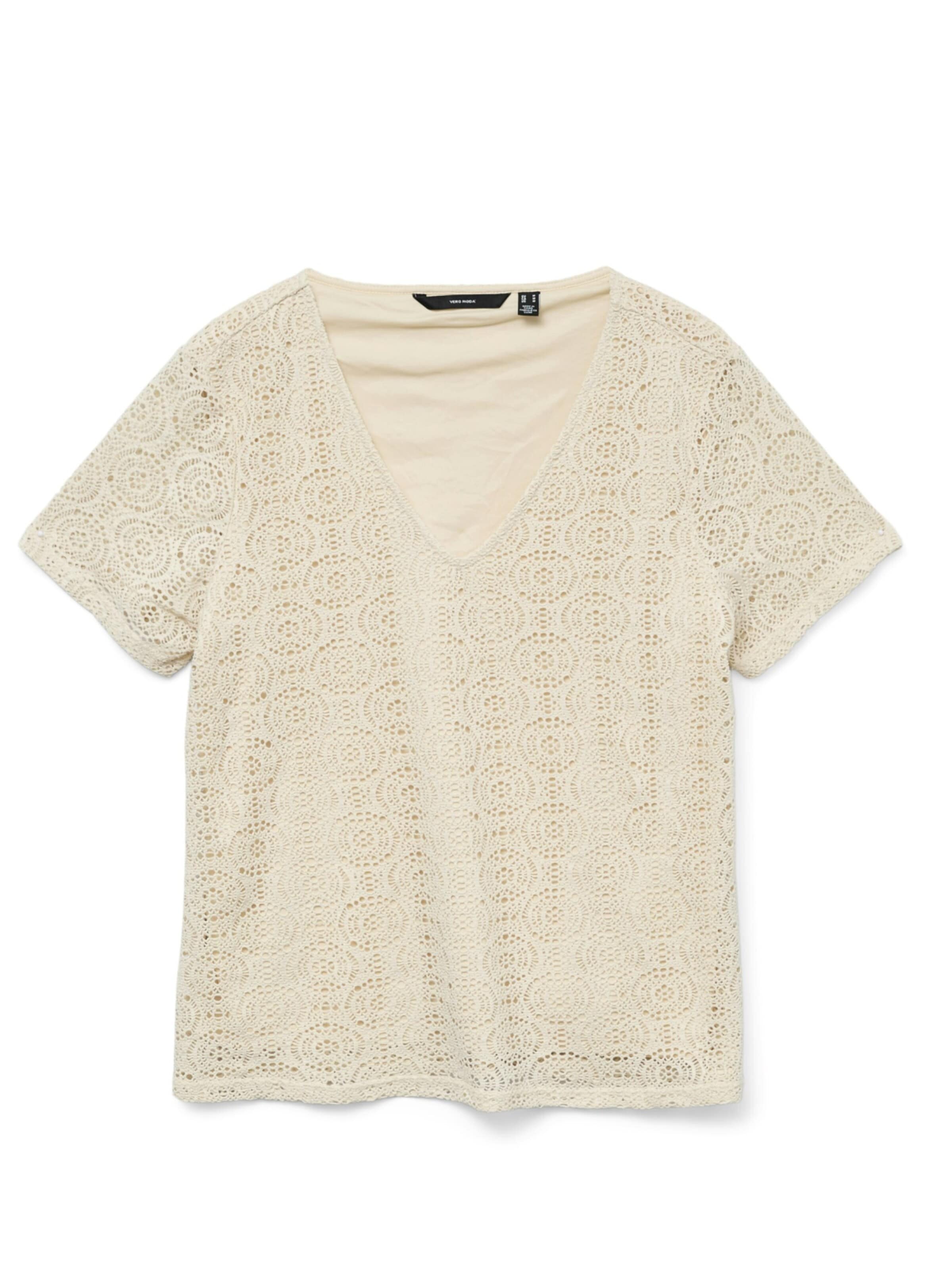 VERO MODA Shirt 'VERO MODA - Dames t-shirt' in M in Cream, Item view