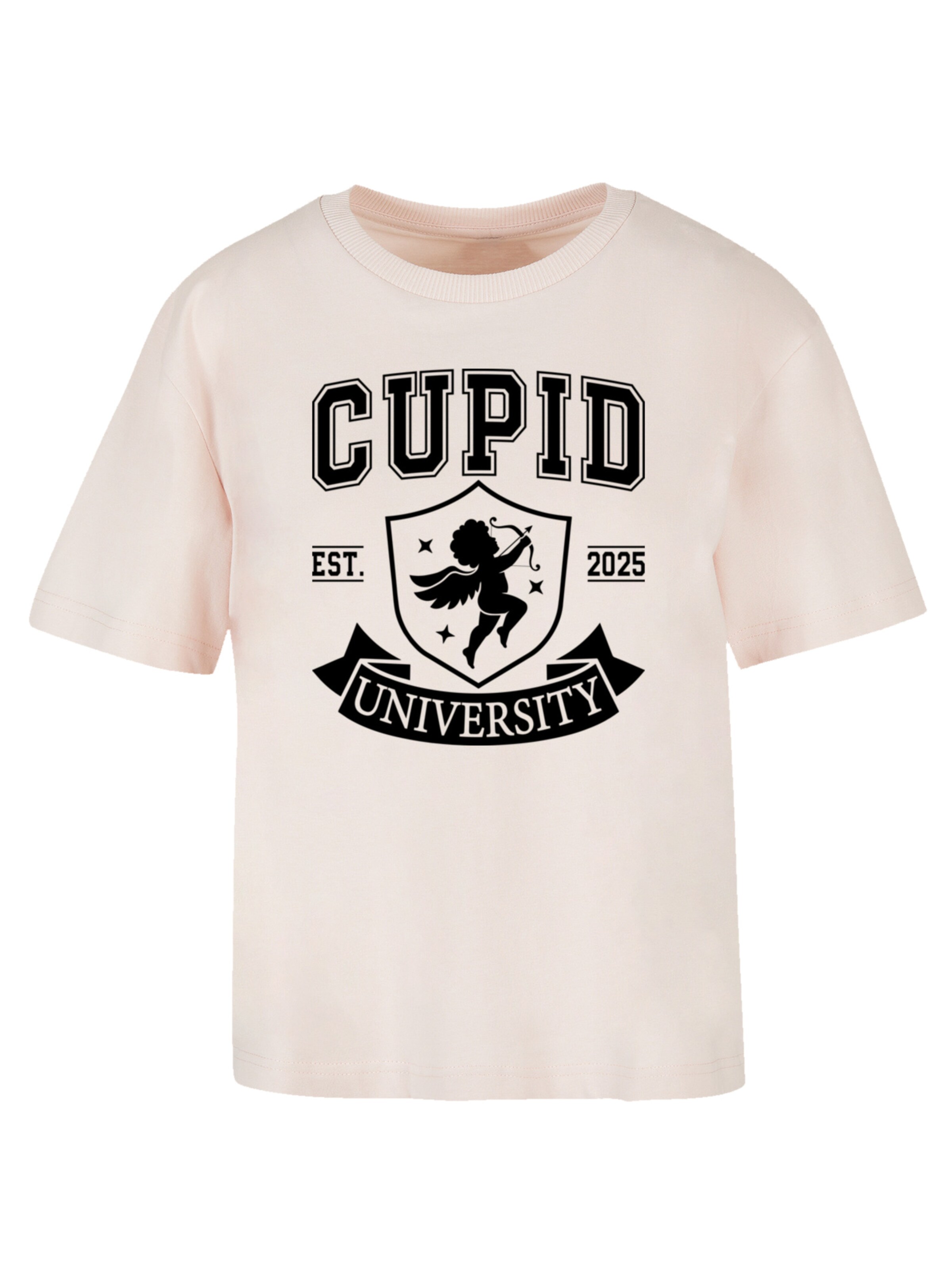 F4NT4STIC T-Shirt 'Cupid University Valentinstag' in Pink: Vorderseite
