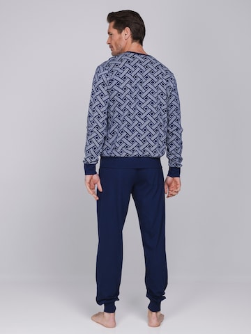 Pastunette Pyjama lang 'Blue Draft' in Blauw