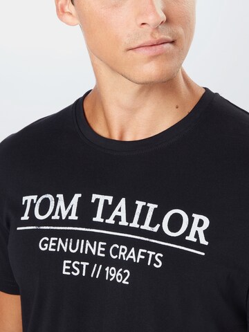 TOM TAILOR Regularny krój Koszulka w kolorze czarny