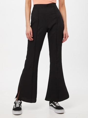 Missguided Flared Pants 'SPLIT' in Black: front