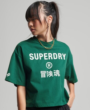 Superdry - Camisa 'CODE CORE' em verde: frente