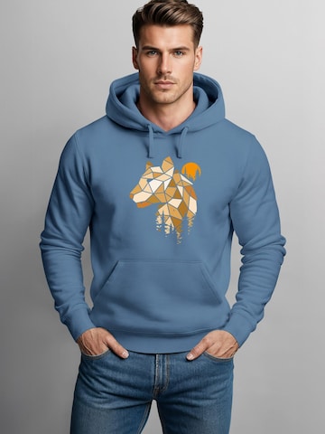 Neverless Sweatshirt 'Luchs Polygon' in Blue