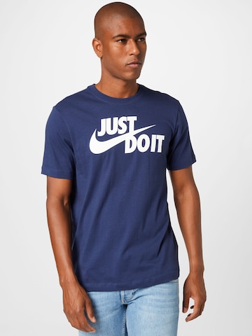 Nike Sportswear Regular fit Shirt 'Swoosh' in Blue: front