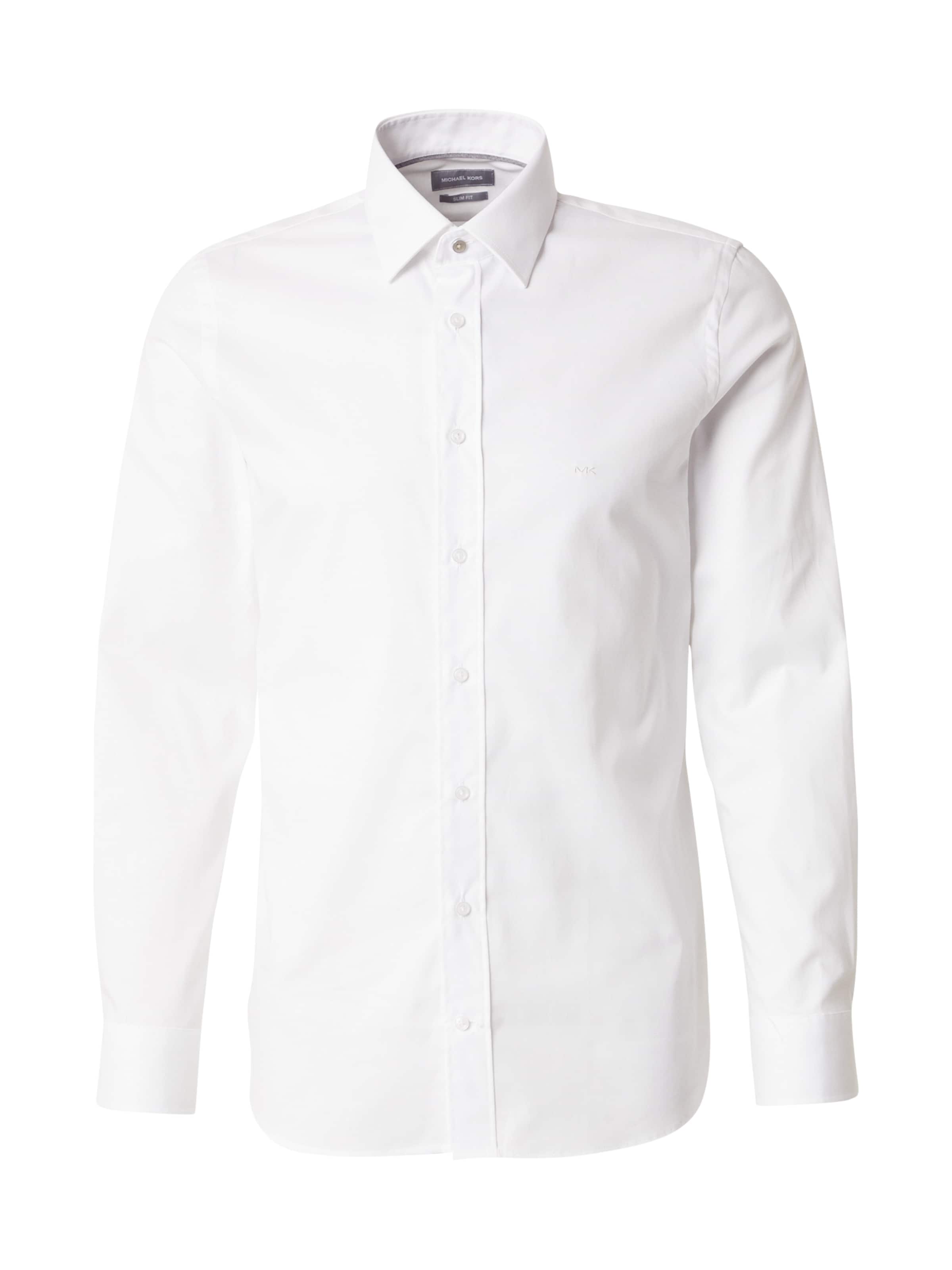 Coupe slim Chemise Michael Kors en blanc : devant