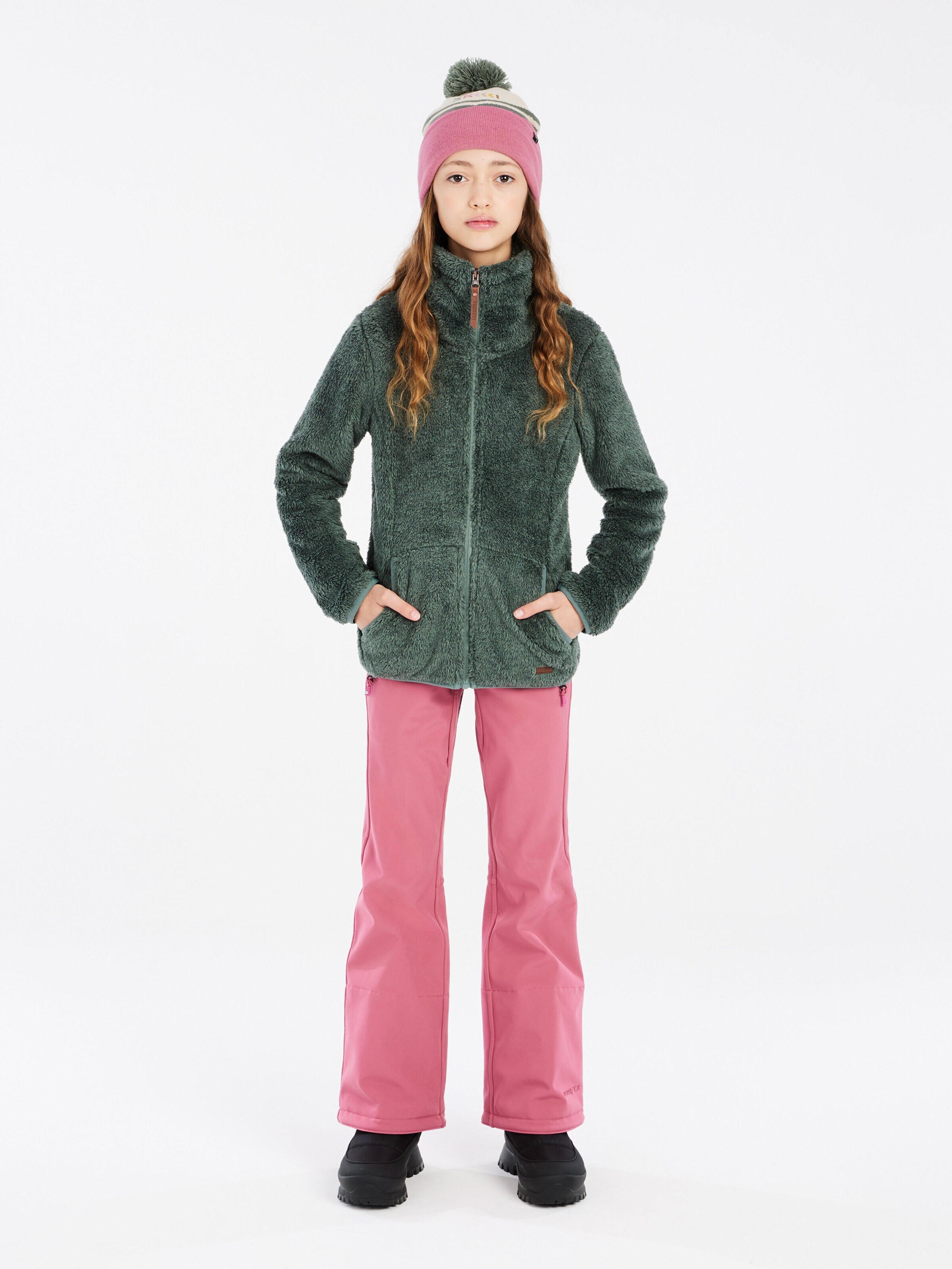 PROTEST Fleece jacket 'Riri JR' in Green