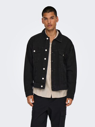 Giacca di mezza stagione 'ONSJUST' di Only & Sons in nero: frontale