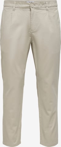 Pantaloni con pieghe 'Cam' di Only & Sons in beige: frontale