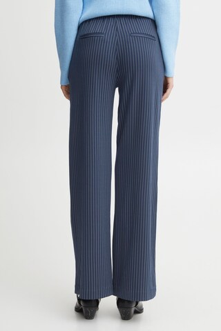 b.young Wide leg Bandplooibroek 'Rizetta' in Blauw