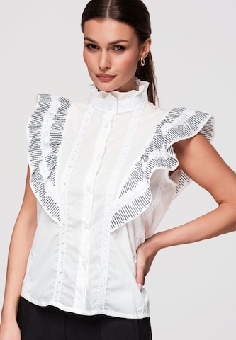 Ombre Blouse in White: front