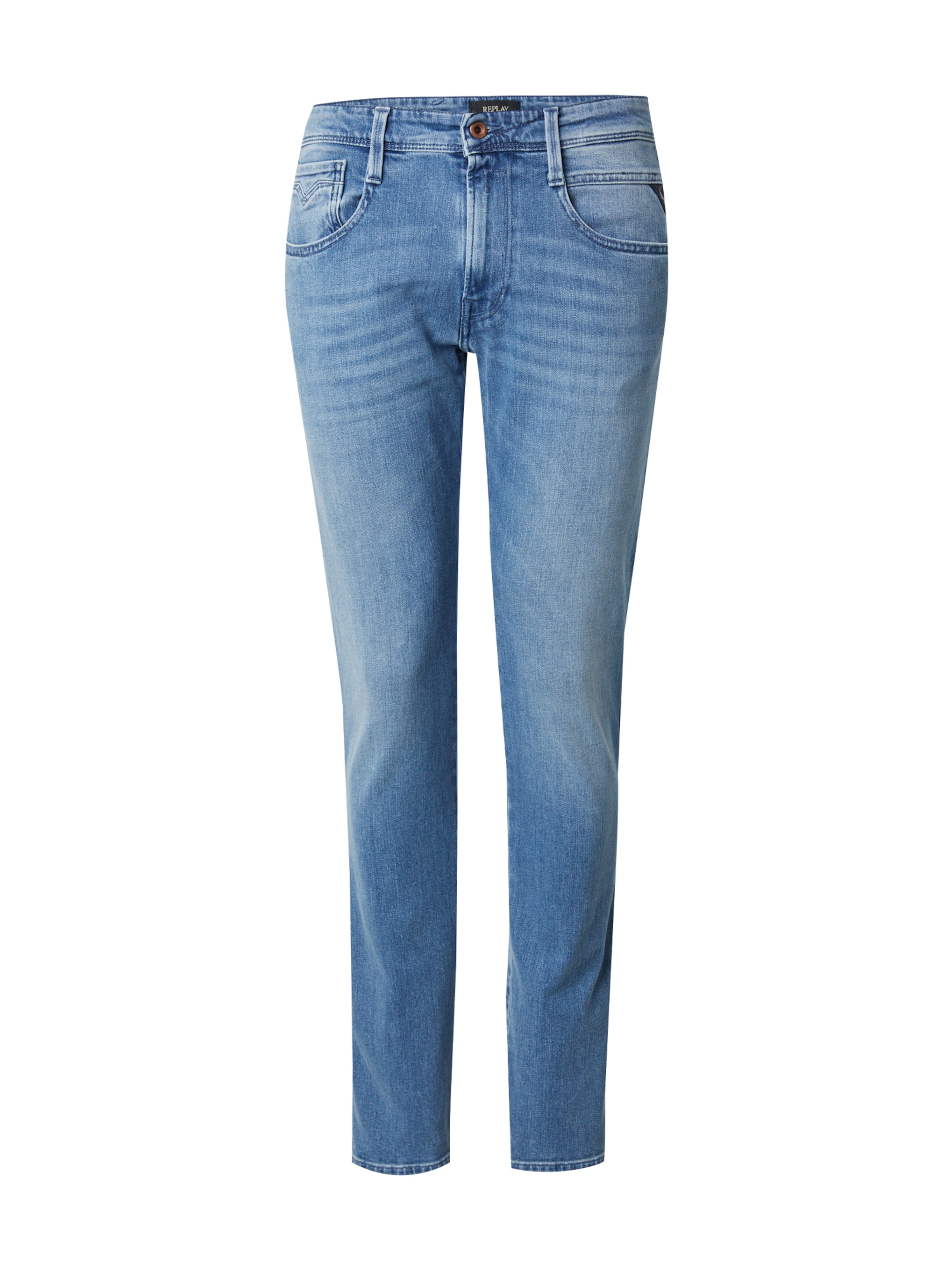 Slimfit Jeans 'ANBASS' de la REPLAY pe albastru: față