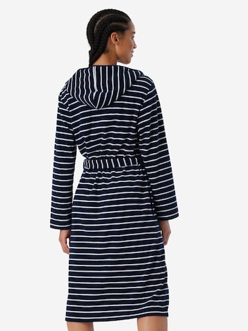 SCHIESSER Bademantel lang 'Feather Terry' in Blau