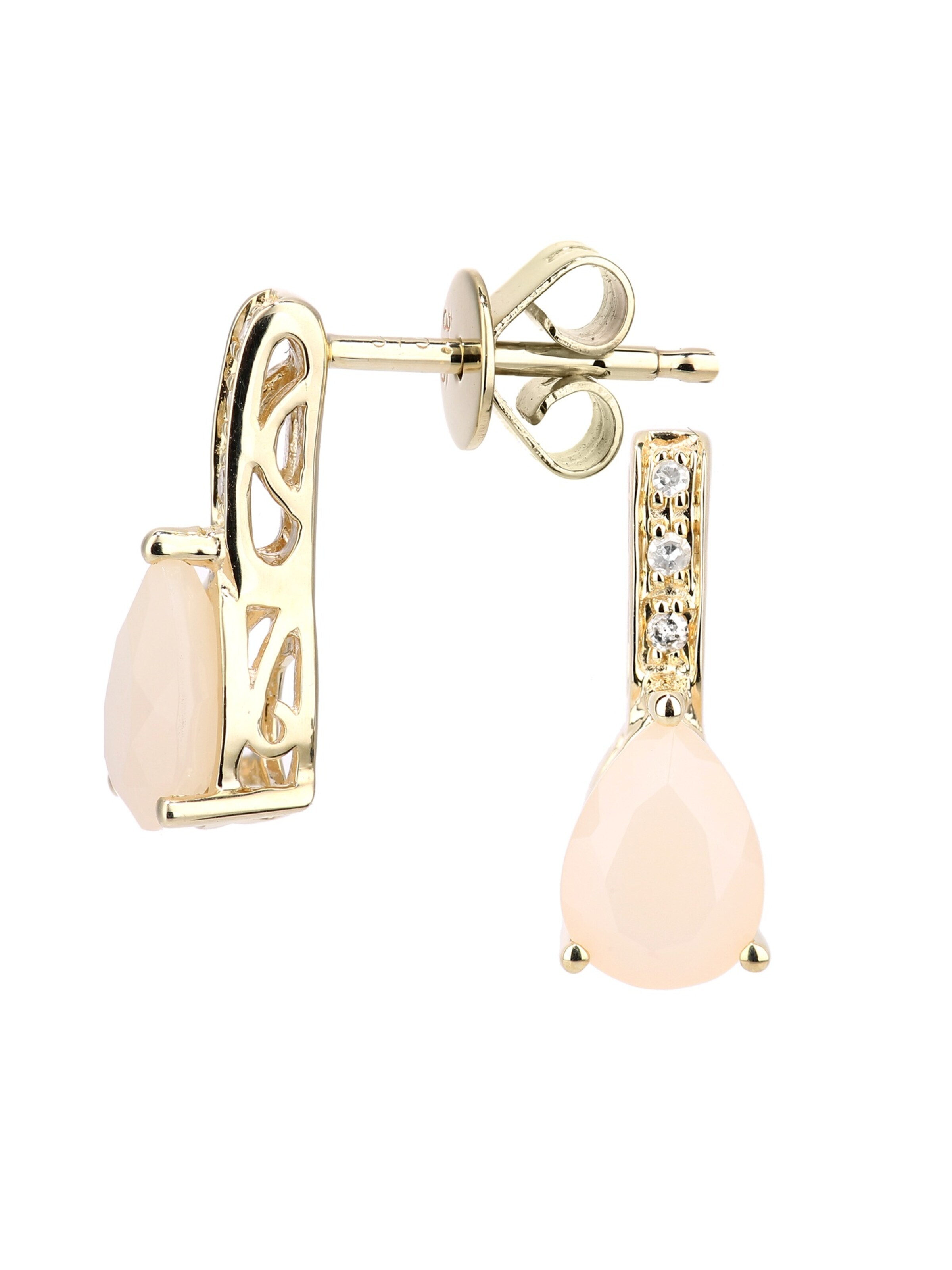 Boucles d'oreilles 'Ohrhänger aus 375 Gelbgold mit Diamant mit Opal' DIAMANT LETERNEL en or