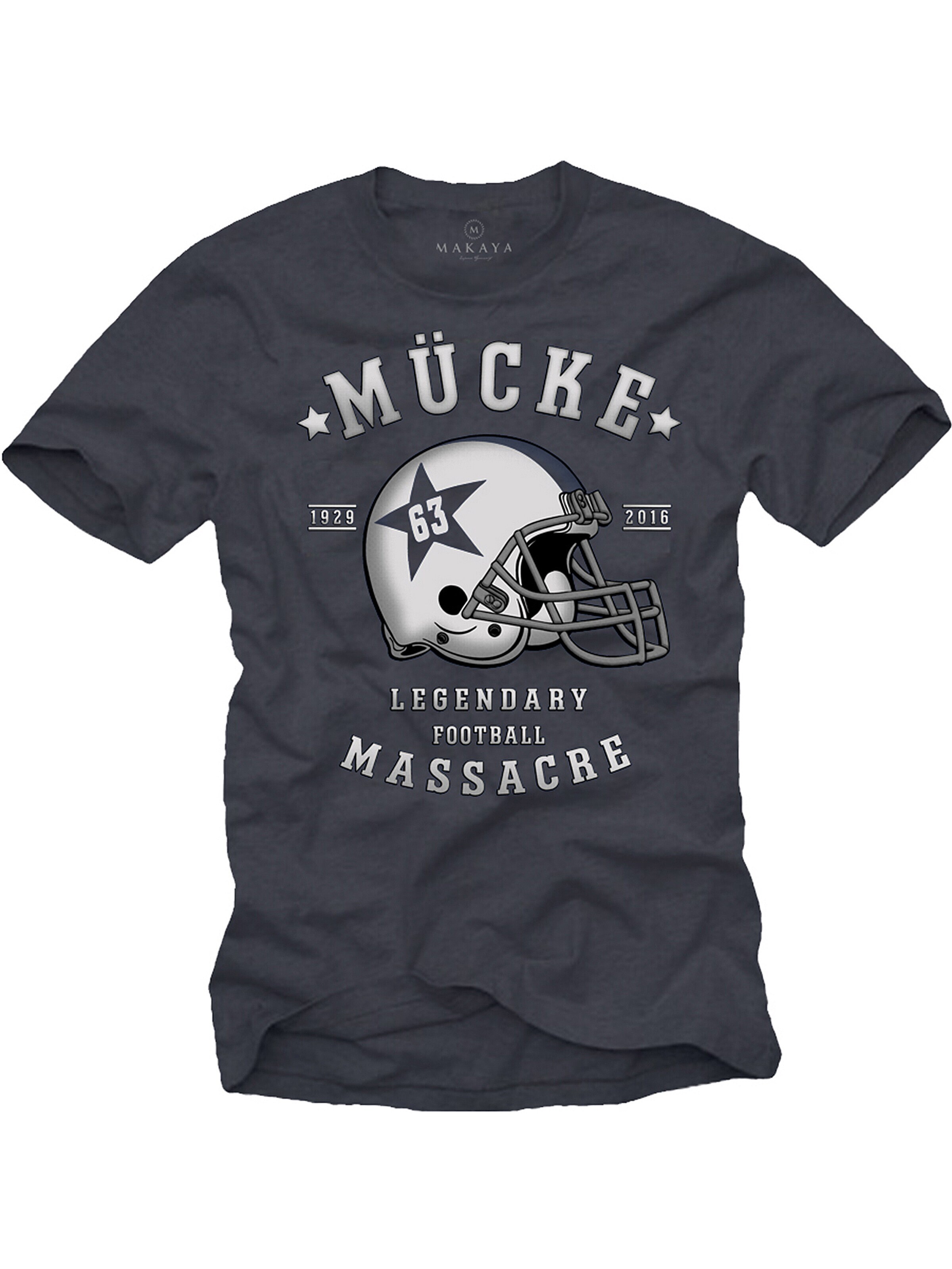 MAKAYA Shirt 'Football Helm' in Grey: front