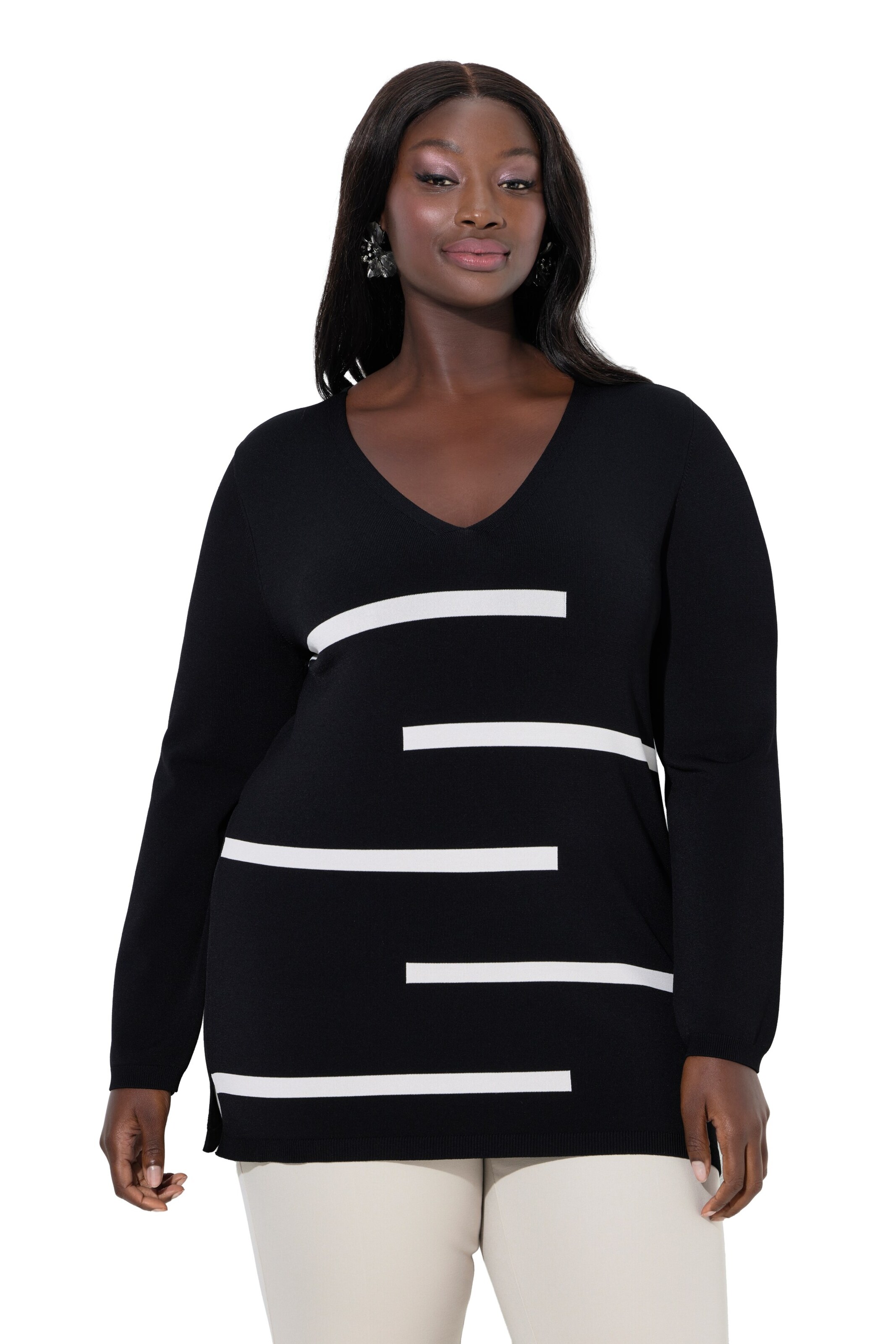 Ulla Popken Trui in Zwart: voorkant