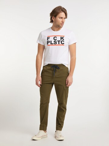 SOMWR T-Shirt 'FCK PLST' (GOTS) in Weiß
