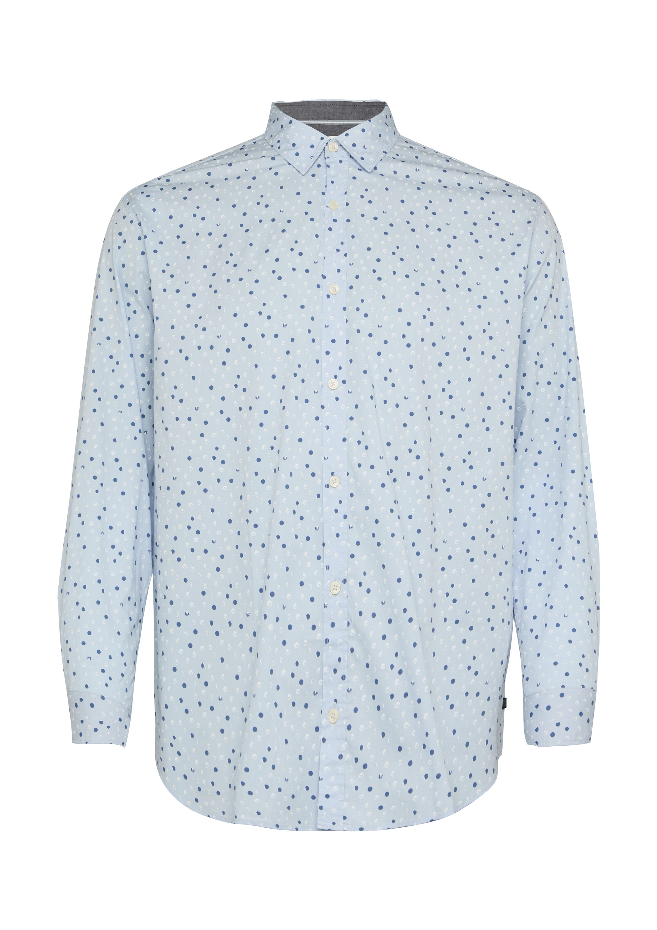 s.Oliver Men Big Sizes Button Up Shirt in Blue: front