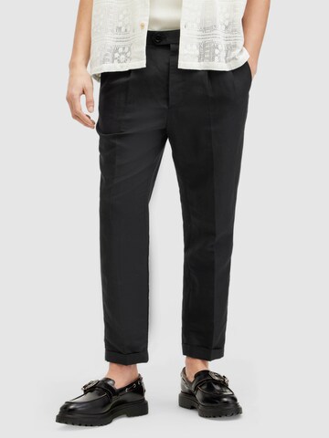 AllSaints Tapered Bandplooibroek 'TALLIS' in Zwart: voorkant