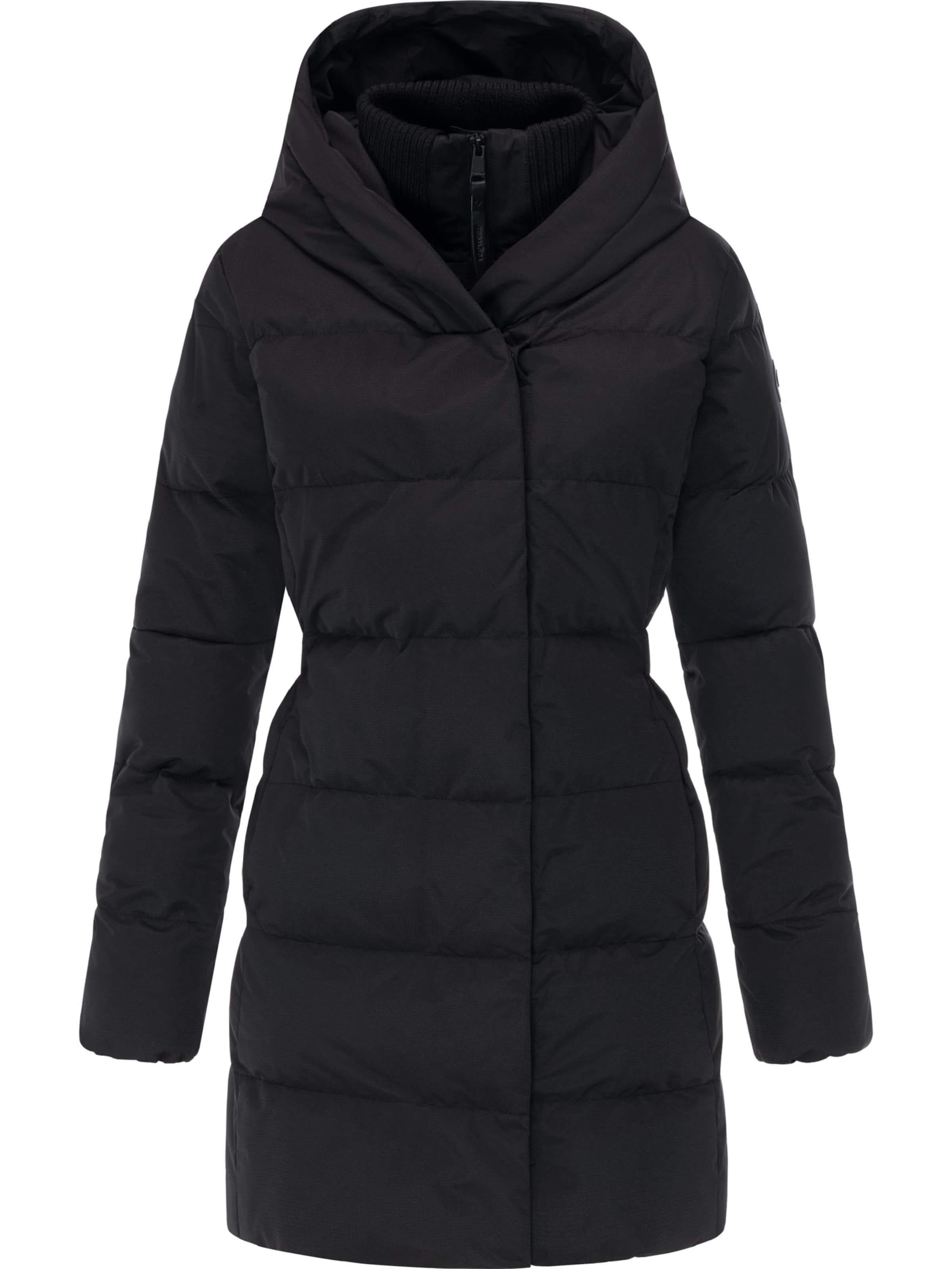 Ragwear Wintermantel 'Niani' in Schwarz: Vorderseite