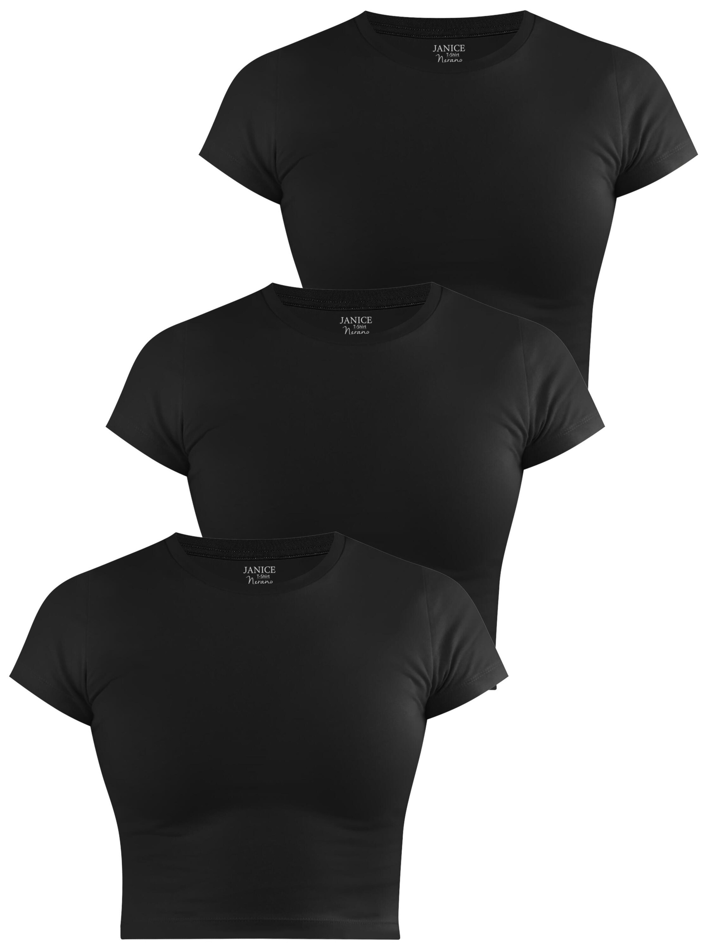 Janice Shirt 'Nerano' in Zwart: voorkant