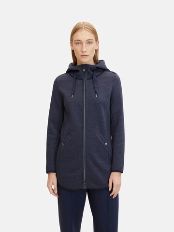 TOM TAILOR Zip-Up Hoodie in Blue: front